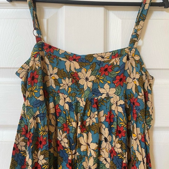 Natural Life Multicolored Floral Boho Earthy Print Dress with Button Front - Picture 3 of 8